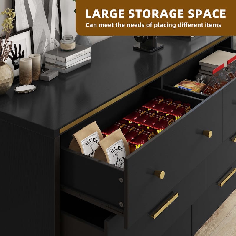 Moasis Modern 6 Drawers/7 Drawer Chest of Drawer Double Dresser