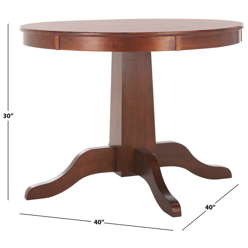SAFAVIEH Sergio Rustic Café Brown Round Dining Table - 40"W x 40"D x 30"H