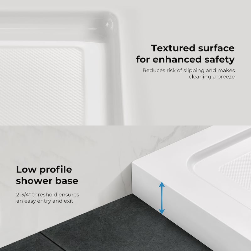 OVE DECORS Adena White Shower Base 60x36 in white