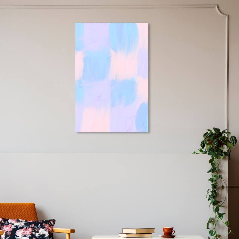 Wynwood Studio Canvas Abstract Pastel Colors Squares Blue and Pastel Blue Modern & Contemporary Wall Art Canvas Print - 30 x 20