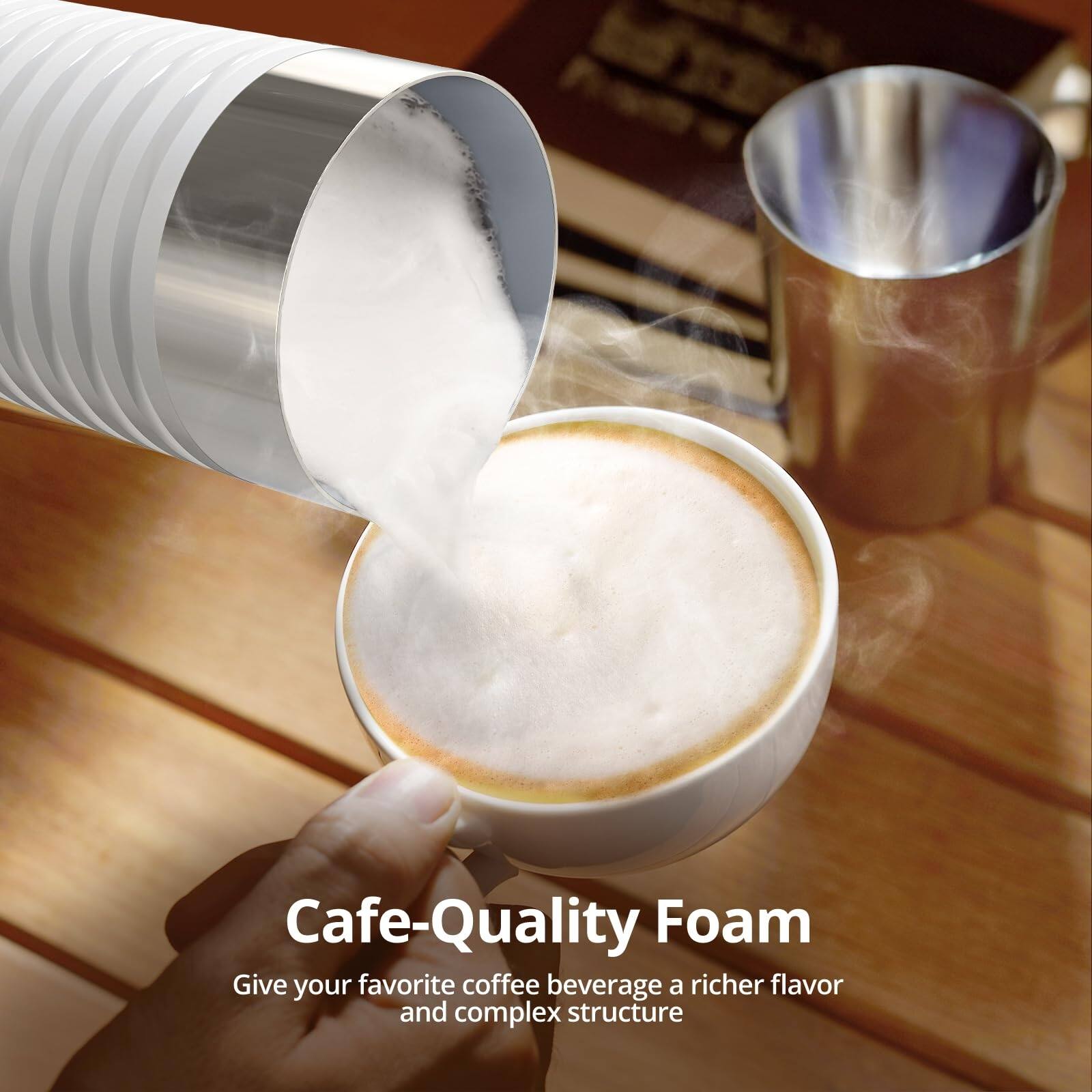 Milk Frother, 4 in 1 Electric Milk Steamer, Automatic Hot and Cold Foam