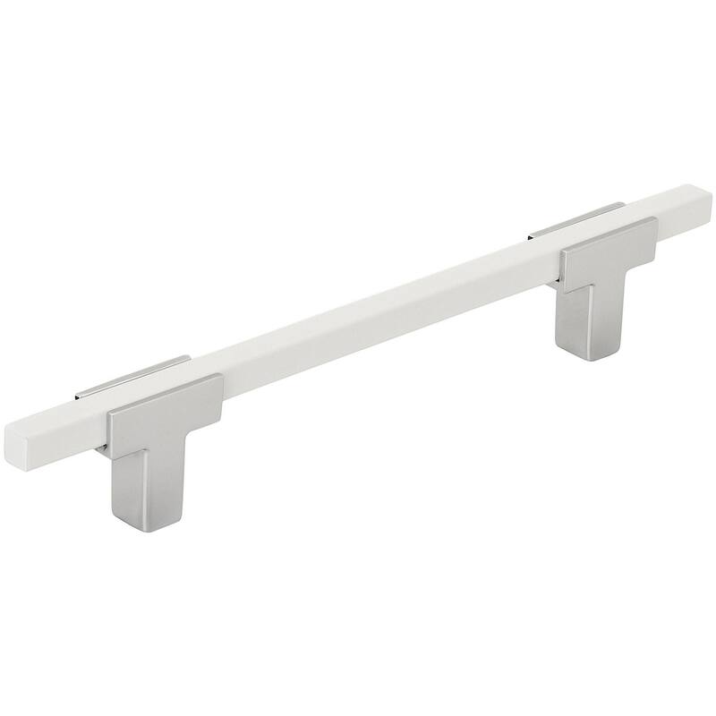 Amerock Urbanite 5-1/16 Inch Center to Center Bar Cabinet Pull - Polished Chrome / White
