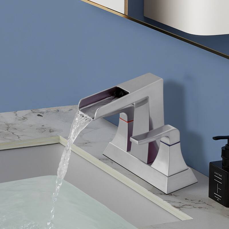 Topcraft Two Handle Waterfall Bathroom Faucet with Pop-Up Drainer