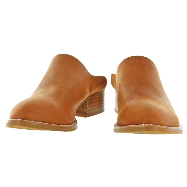 womens leather slip on mules