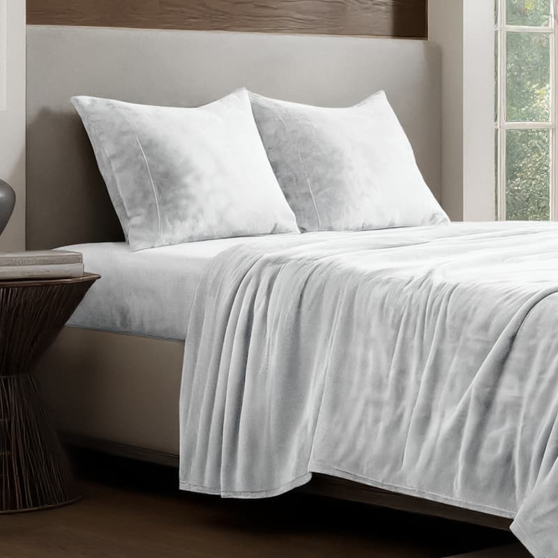Bare Home Velvety Soft Microplush Sheet Set - Full - White
