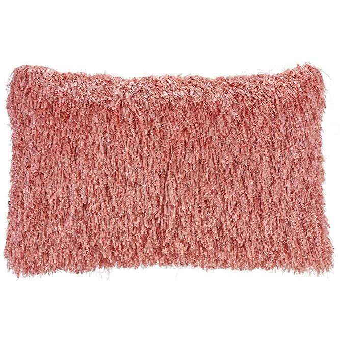 HomeRoots 14" X 24" Coral Shag Throw Pillow