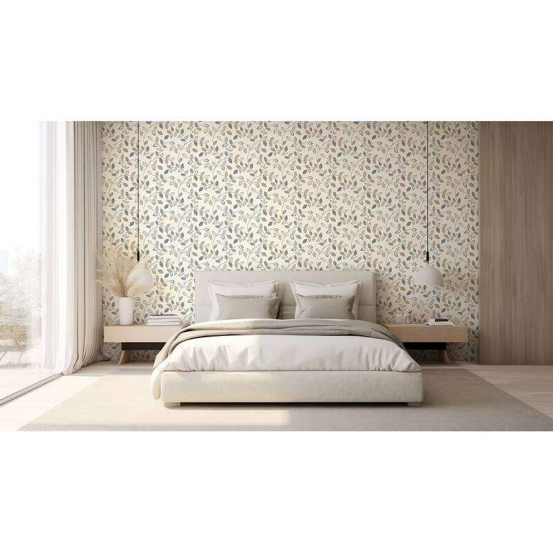 Arthouse Sylvie Neutral Leaf Trail Wallpaper