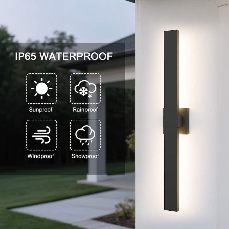 1-Light Black/White Aluminum LED Outdoor Wall Sconce