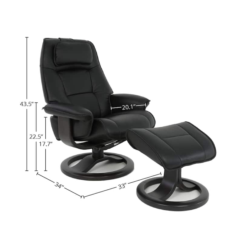 Fjords Admiral R Leather Recliner and Ottoman