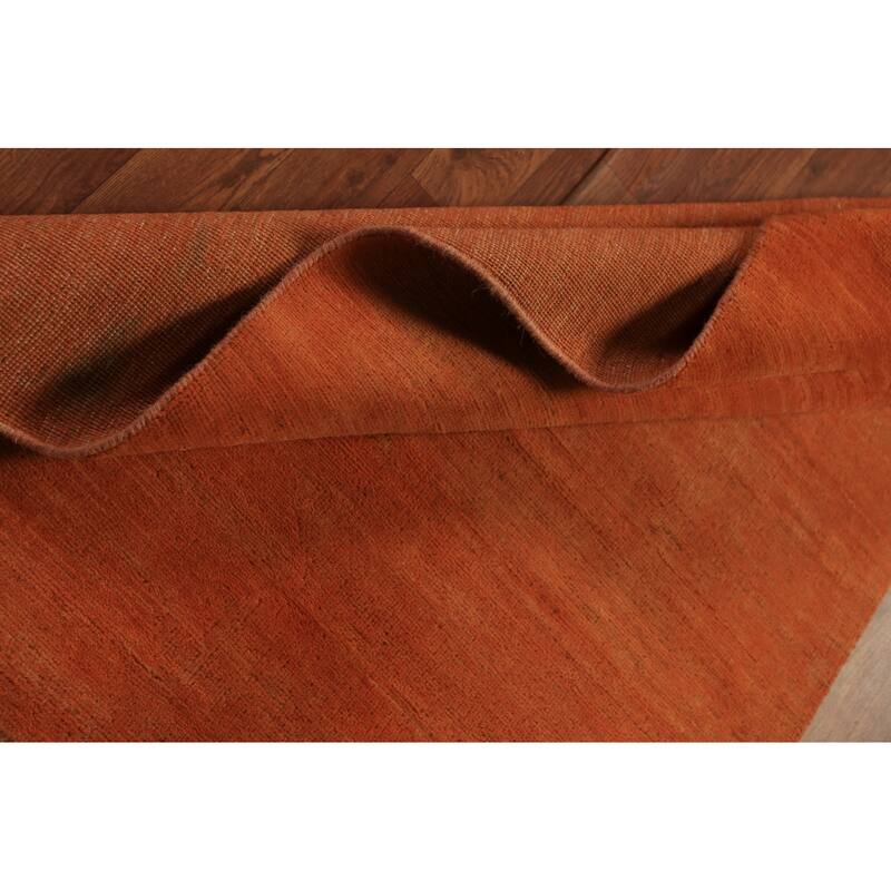 Orange Gabbeh Oriental Rug Hand-Knotted Foyer Wool Carpet - 3'4" x 4'10"