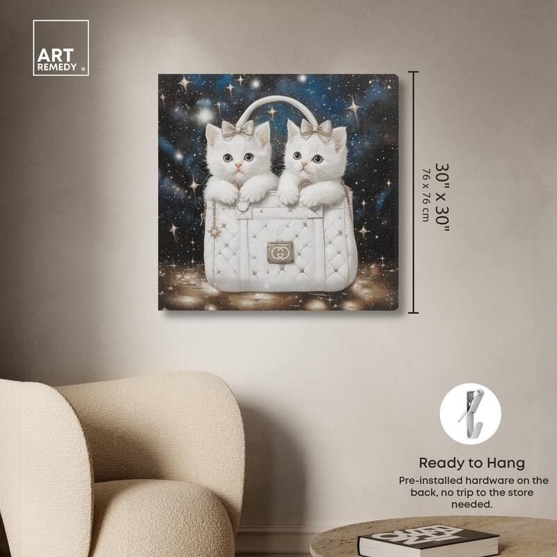 Constellation Kittens Purse Canvas by Art Remedy, Gallery Wrapped