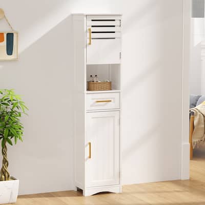Versatile Bathroom Storage Cabinet with Multiple Compartments and Adjustable Shelves
