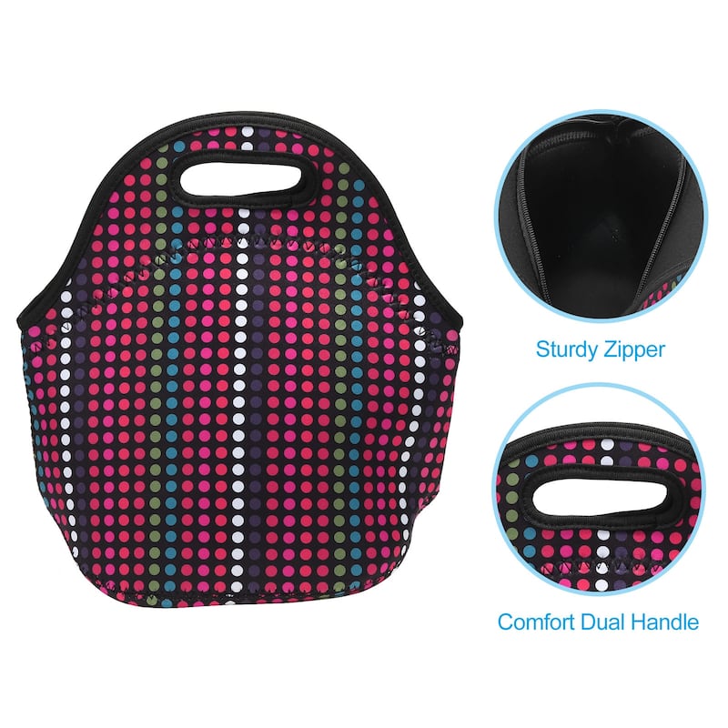Insulated Lunch Bags, 12"x6"x12" Lunch Portable Containers Bag, Multi-Color