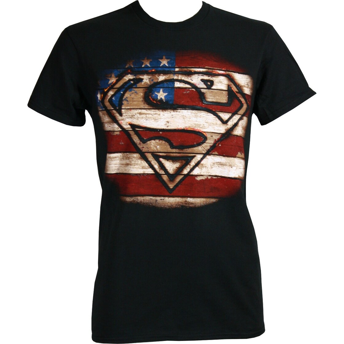 Shop Dc Comics Superman Logo Branded Wood Men S Black Shirt Overstock 20263896