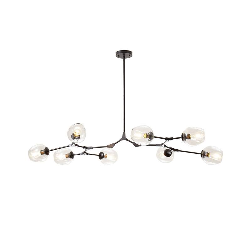 Belladepot Black Modern Full-angle Adjustable Chandelier with Clear Glass Shade