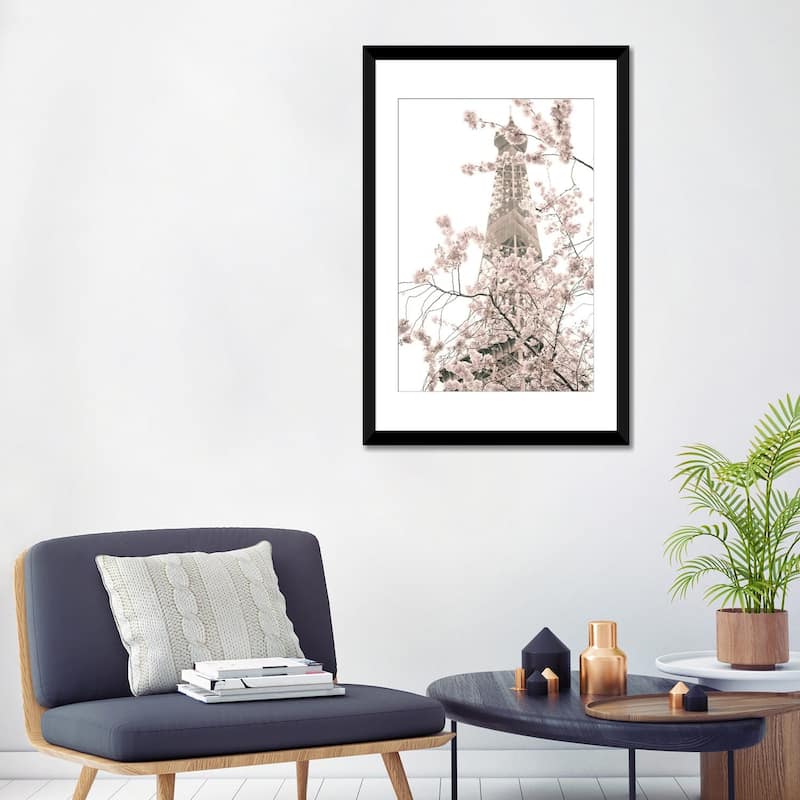 iCanvas "Eiffel Tower And Cherry Blossoms" by Caroline Mint PFA