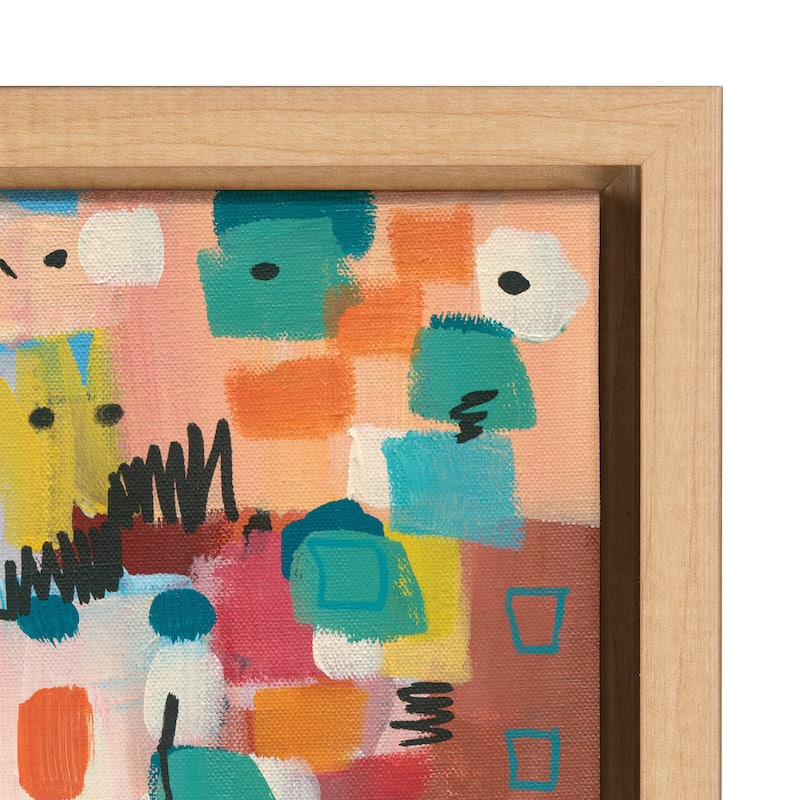 Kate and Laurel Sylvie Sunset Fiesta Framed Canvas by Leah Nadeau
