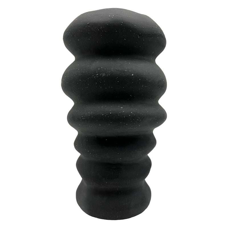 9 Inch Tall Modern Black Ceramic Vase