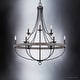 preview thumbnail 3 of 4, Luxury Farmhouse Chandelier, 40.5"H x 35.25"W, with French Country Style, Charcoal , by Urban Ambiance - 40-1/2H x 35-1/4W x Dep