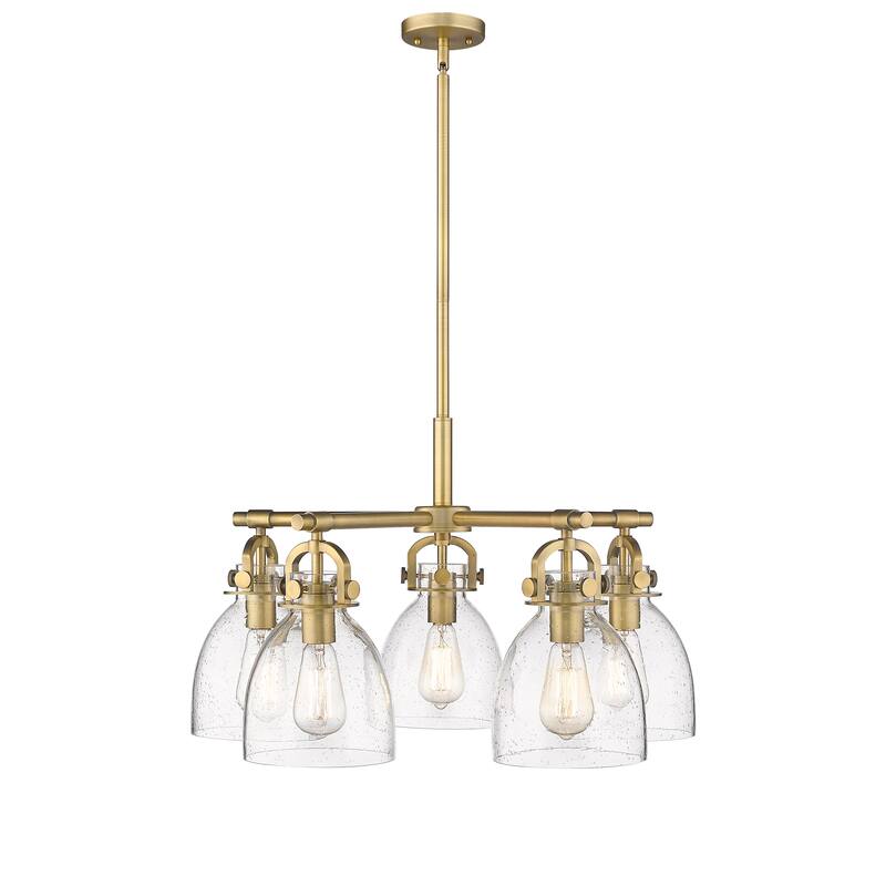 Innovations Lighting Newton Bell - 5 Light 7" Stem Hung Chandelier