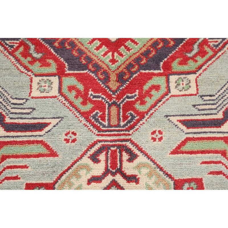 Oriental Blue Kazak Area Rug Hand-Knotted Wool Carpet - 3'8" x 5'8"