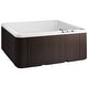 preview thumbnail 1 of 7, Lifesmart LS350 Plus 5-Person 28-Jet 110v Plug and Play Spa with Thermal Locking Cover Arctic White shell with Espresso siding