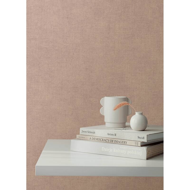 A-Street Prints Nuovo Rose Faux Linen Wallpaper
