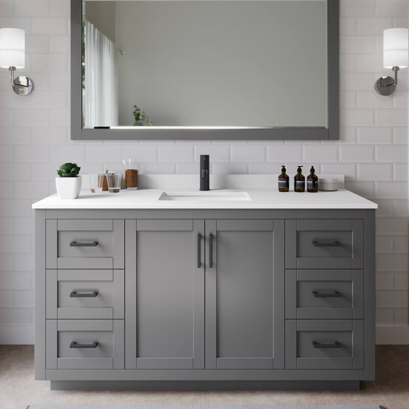 Wyndham Collection Miranda 60" Free Standing Single Basin Vanity Set