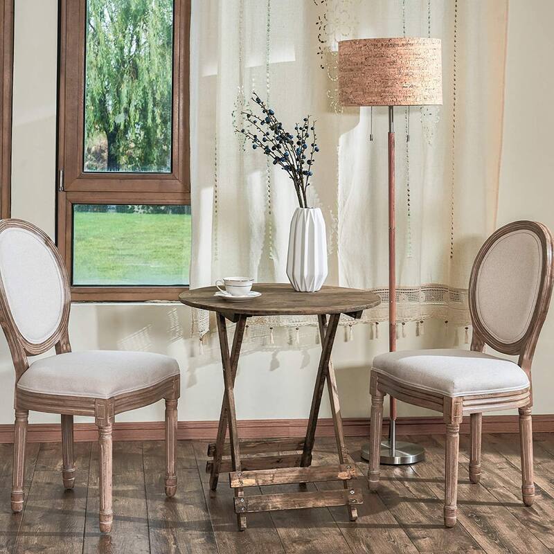 Mieres French Vintage Upholstered Dining Chair, Side Chair(Set of 2)