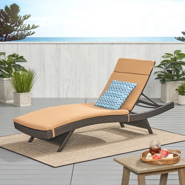 Salem Outdoor Wicker Adjustable Chaise Lounge with Cushion by