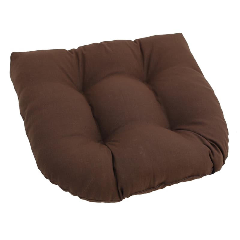 19-inch Twill U-shaped Chair Cushion (Set of 1, 2, or 4) - 19 x 19 - Single - Chocolate