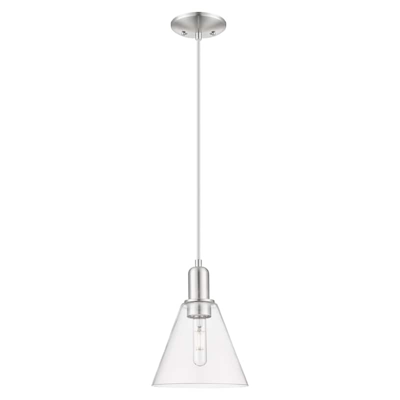 Innovations Lighting Endless Possibilities Arcadia - Berkshire Glass - 1 Light 8" Cord Hung Mini Pendant - Clear/Brushed Satin Nickel