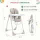 preview thumbnail 2 of 19, Foldable High Chairs for Babies and Toddlers with 7 Height and 5 Recline Adjustable Backrest