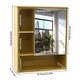 preview thumbnail 8 of 9, Wall Mounted Bamboo Bathroom Mirror Cabinet Cupboard w/ Storage Shelves