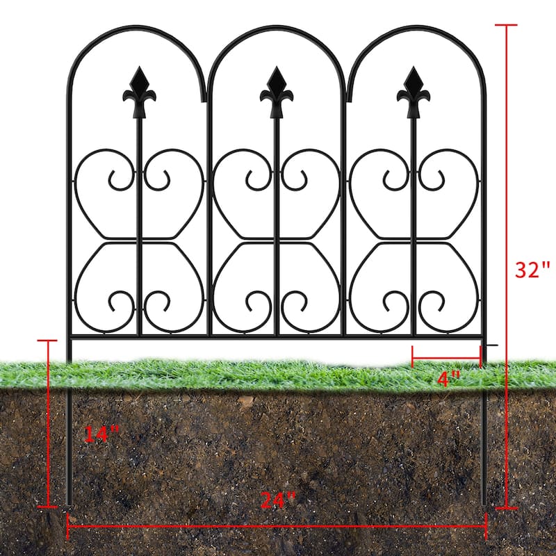 24"W x 32"H Decorative Metal Fence Panel(10 Pieces)