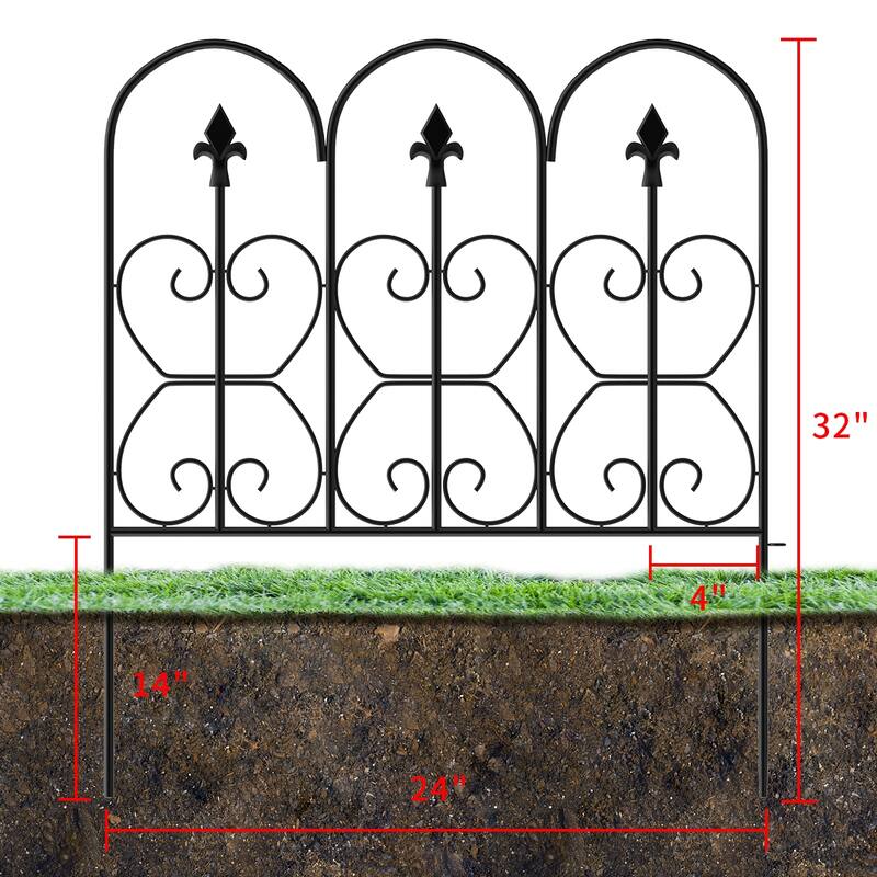 Outdoor Garden Fence Coated Metal Rustproof（Set Of 5）