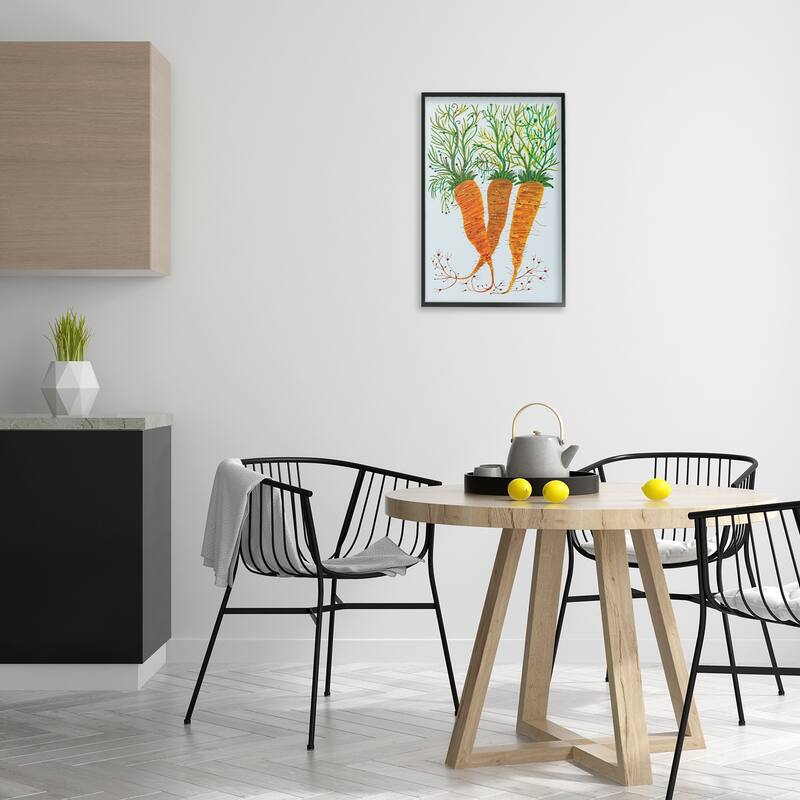 Stupell Whimsical Garden Carrots Framed Giclee Art Design By Kay Widdowson