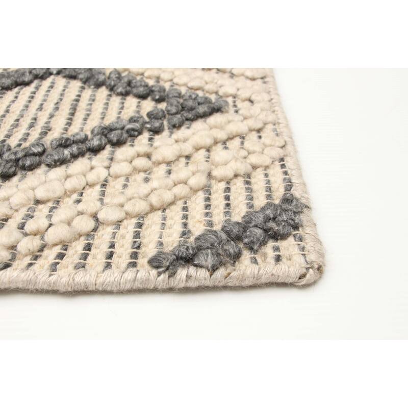 ECARPETGALLERY Braid weave Sienna Cream Wool Rug - 5'1 x 8'1