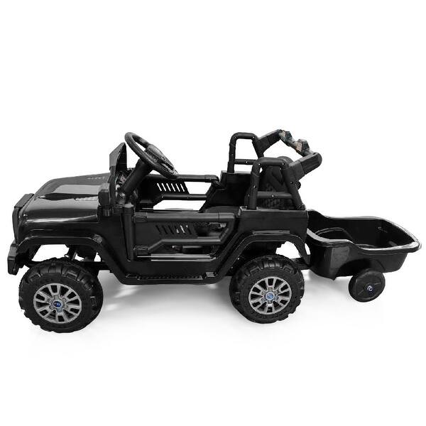 slide 2 of 3, Gymax Kids Ride On UTV Car w/Detachable TrailerParent Remote Control Black