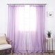 preview thumbnail 6 of 39, Aurora Home Textured Faux Linen Tie Top Curtain Panel Pair - 84" & 96" Orchid - 52 X 84