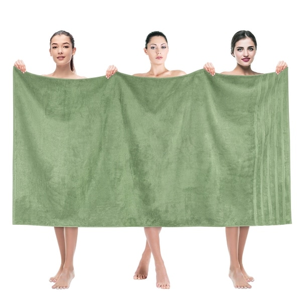 American Soft Linen 100% Cotton Jumbo Bath Towel Premium & Luxury Towels - Sage Green