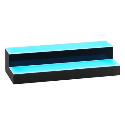 Multi-Color Acrylic LED 2-Tier Wine Bottle Shelf with Remote Control - 20 x 7.9 x 4.5 inch