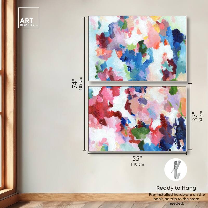 Bold Color Swirlz Canvas Set of 2 by Art Remedy