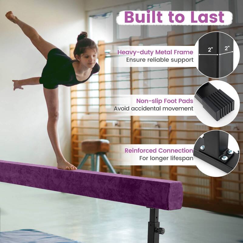 Goplus 7.5 ft High and Low Gymnastics Beam with 3 Heights Heavy Duty - See Details