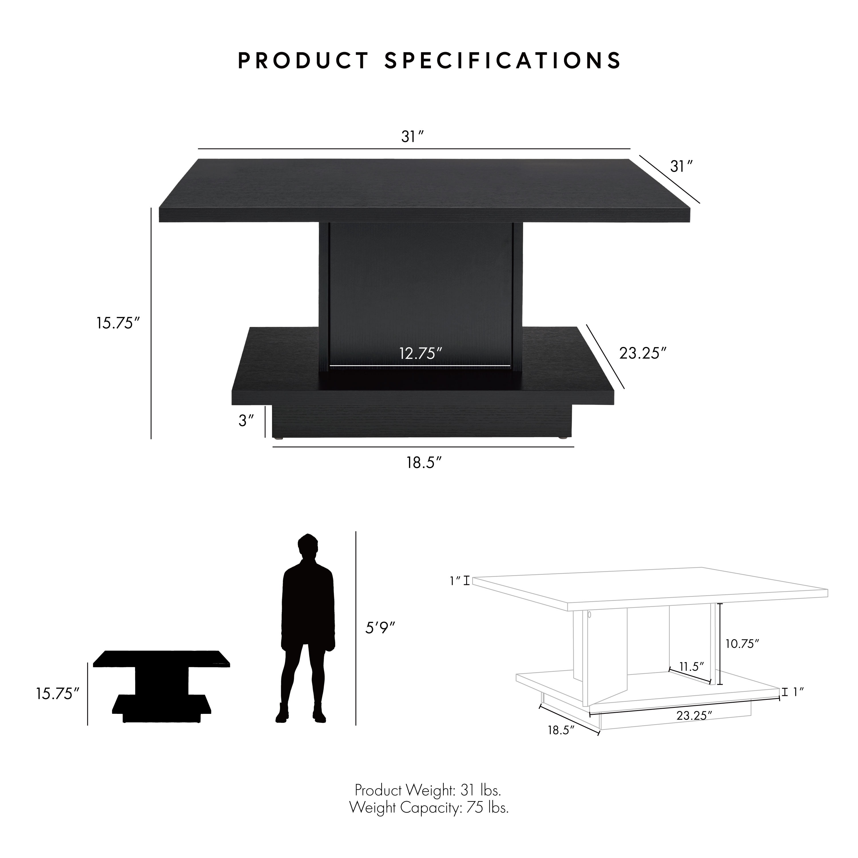 Strick & bolton ross outlet unique pagoda coffee table