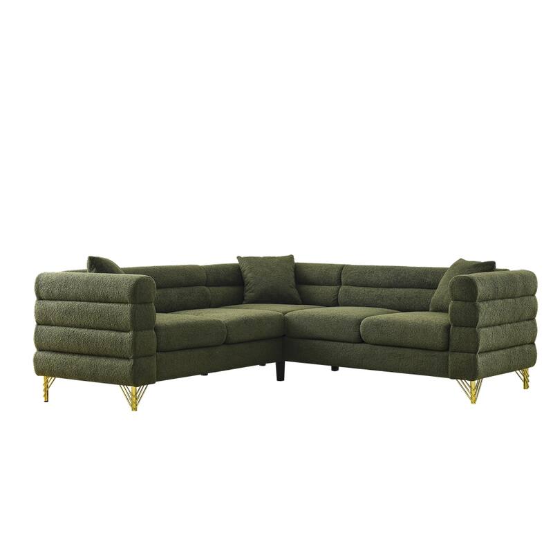 81.5-Inch Oversized Corner L-Shaped Sectional Sofa with 3 Cushions