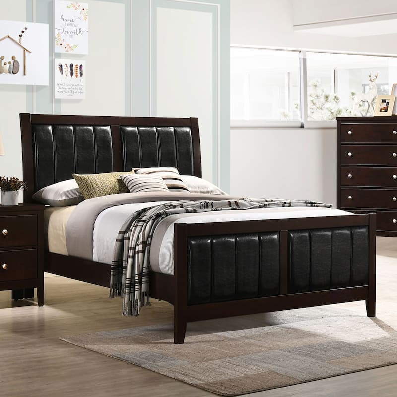 Carlton Contemporary Wood Panel Bed Cappuccino