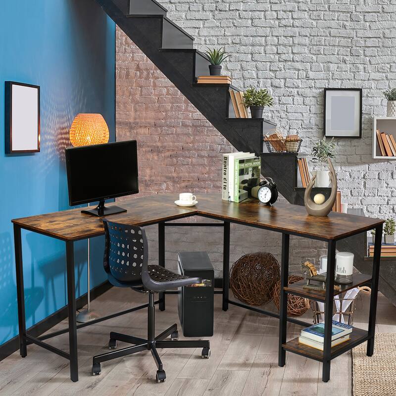 LShape Corner Computer Desk Shelves Bed Bath & Beyond 36797830