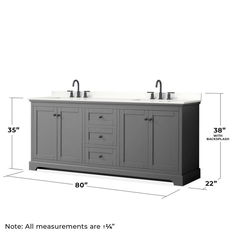 Wyndham Collection WCV232380D-QTZ-US3M70 Avery 80" Free Standing