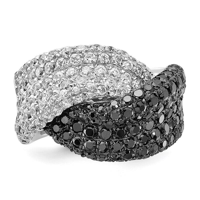 Curata 925 Sterling Silver and CZ Cubic Zirconia Simulated Diamond Ring